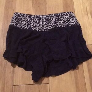 En Créme Blue High Waisted Shorts